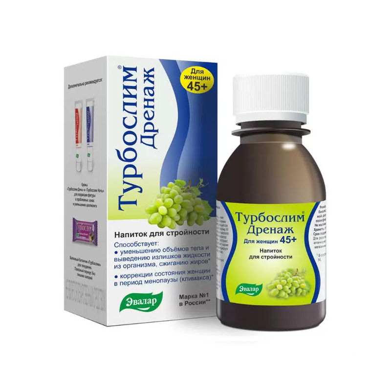 EVALAR KONSENTRAAT, TOIDULISAND MAGUSAINEGA "TURBOSLIM DRENAAŽ", 100 ML