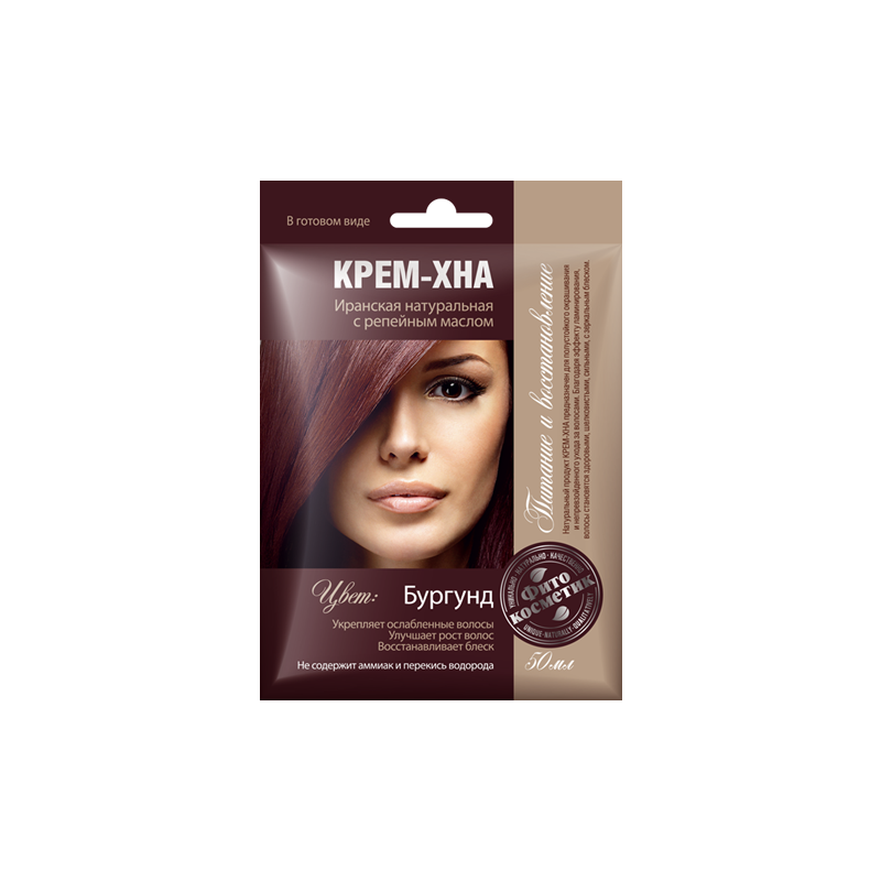 Hennakreem tugevdav 50 ml Burgundia punane(Fitokosmetik)