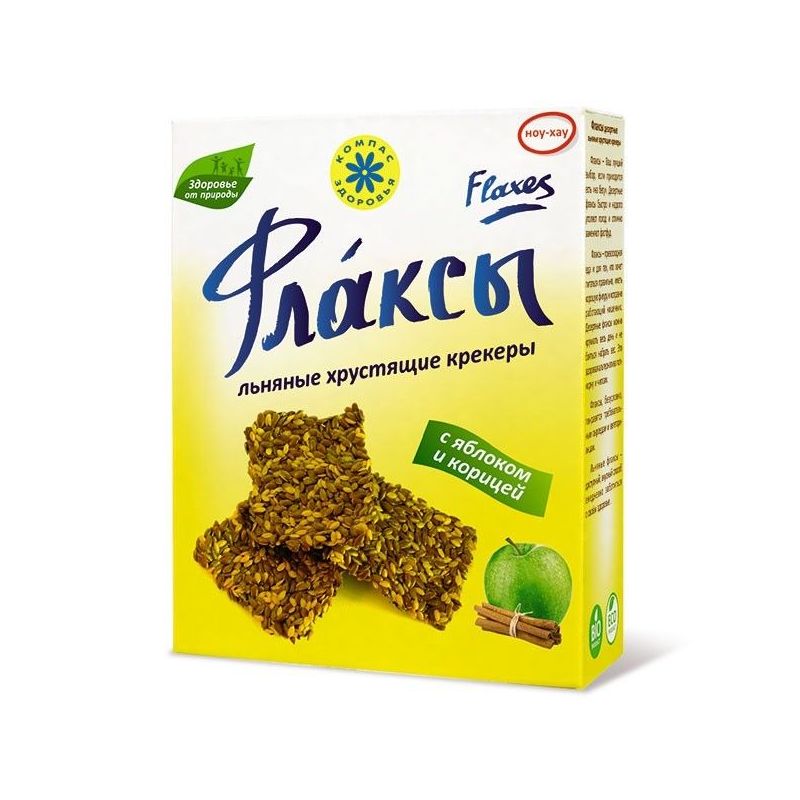 Kreekerid õuna ja kaneeliga 150 g - Flaxes