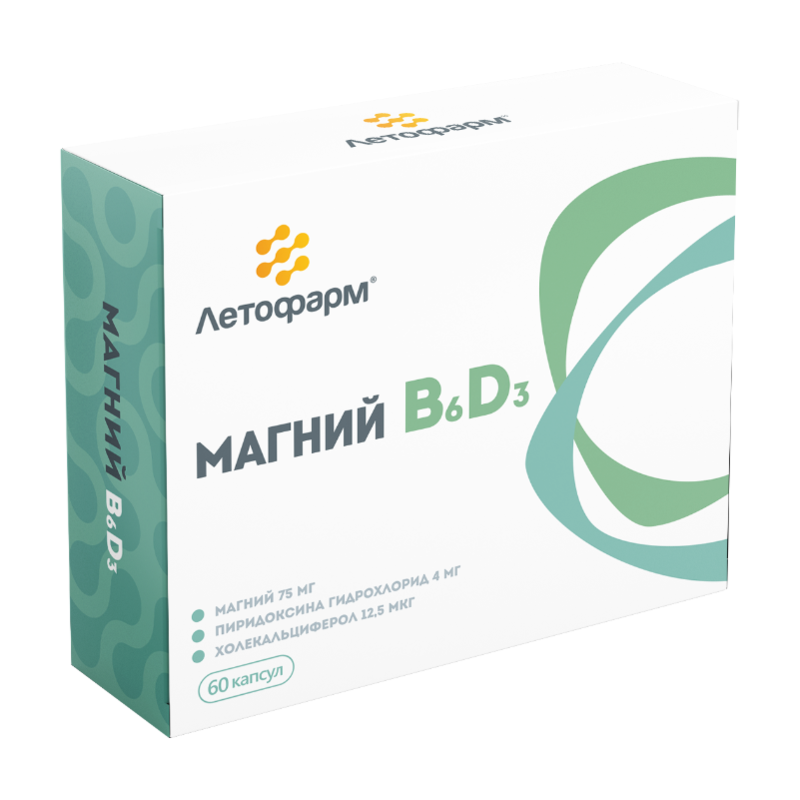 MAGNEESIUM B6D3 KAPSLID N60 - LETOFARM