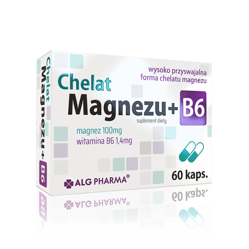 MAGNEESIUMKELAAT + B6-VITAMIIN KAPSLID N60 - ALGPHARMA