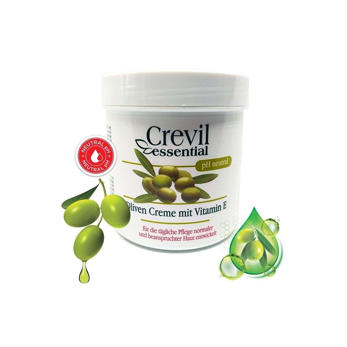 Olive oil cream with vitamin e 250 ml - Crevil