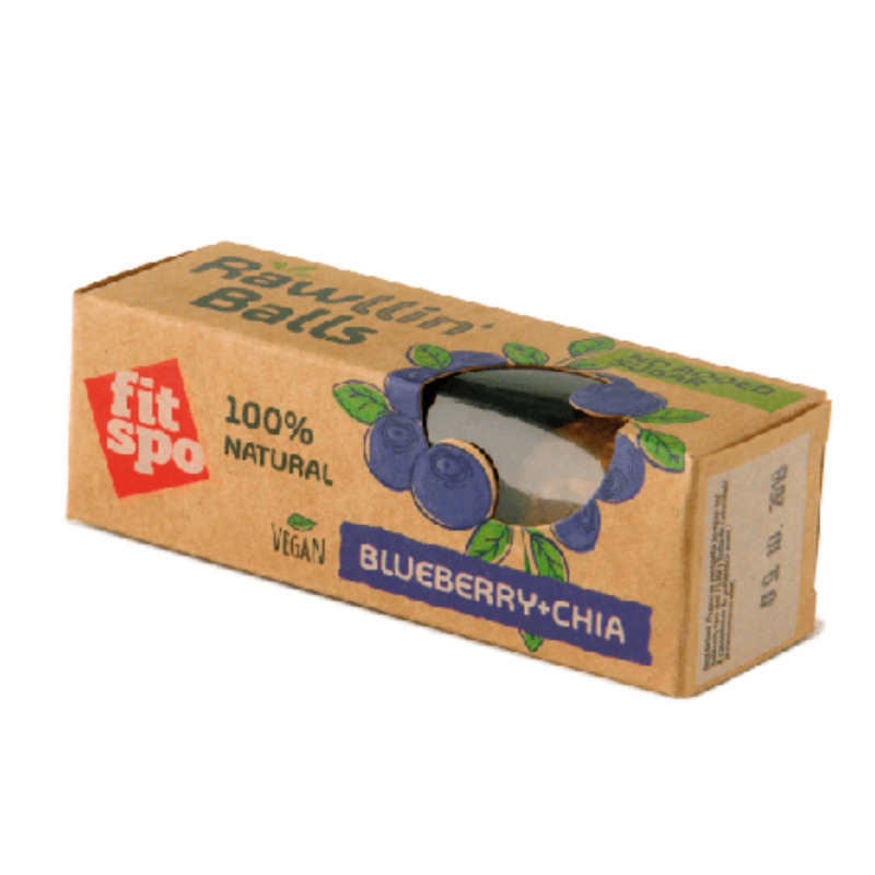 "FITSPO" Rawllin Balls Vegankommid, mustika-chia, 48 g