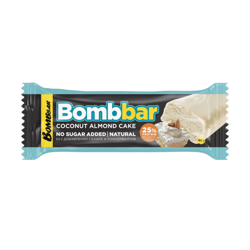 "BOMBBAR" glasuuritud batoon "Mandli-kookose tort" 40 g