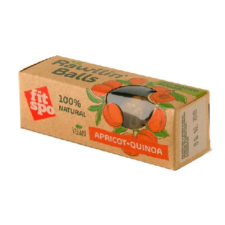 "FITSPO" Rawllin Balls Vegankommid, aprikoos-kinoa, 48 g