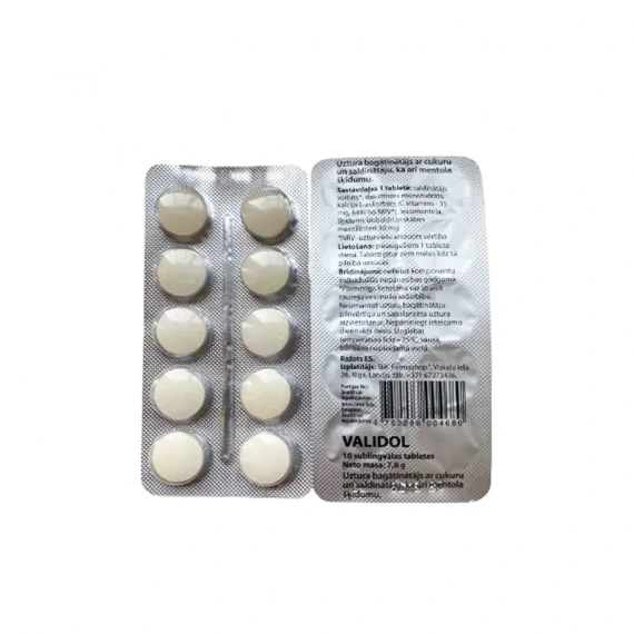Validol toidulisand magusainega N10-FARMAKOM
