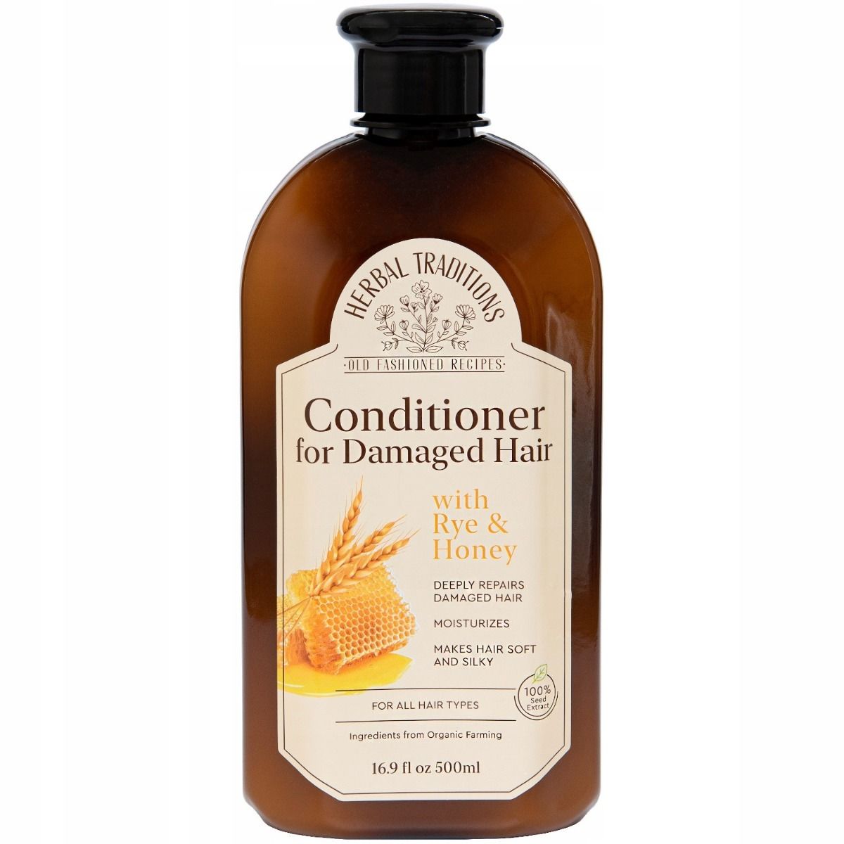 "HERBAL TRADITIONS" Juuksepalsam Teravilja ja Meega kahjustatud juustele, 500 ml