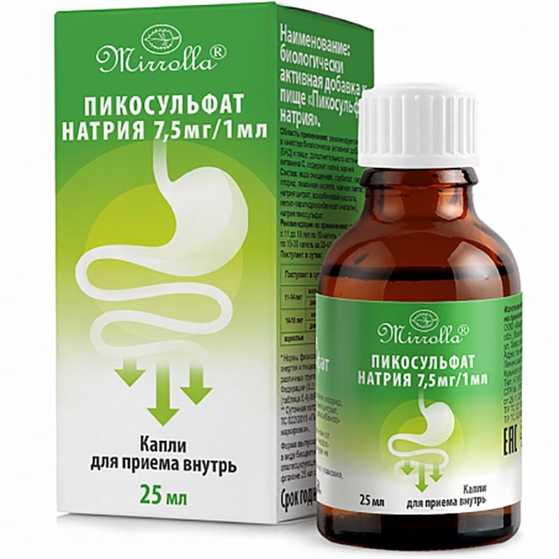"MIRROLLA" Naatriumpikosulfaat tilgad 7,5 mg/1 ml, 25 ml