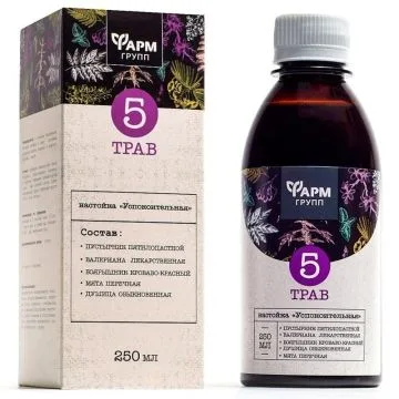 5 ÜRTI RAHUSTAV TINKTUUR 250ML - FARMGRUPP 