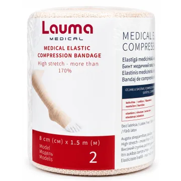 "LAUMA" Meditsiiniline elastne kompressioonside, mudel 2, suurus 1,5 m х 8 sm