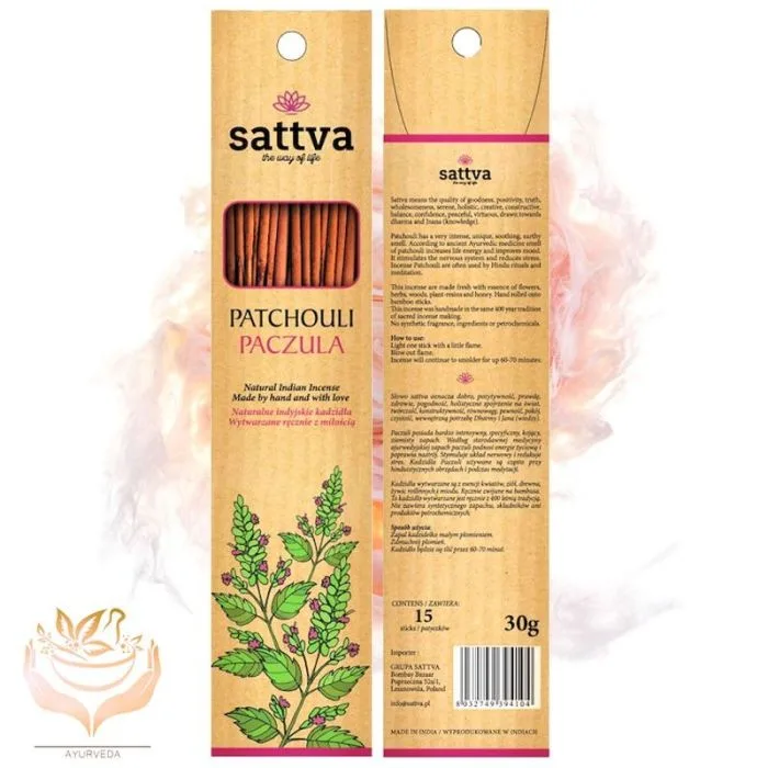VIIRUKIPULGAD PATCHOULI  LÕHNAGA 30G (15 TK) SATTVA