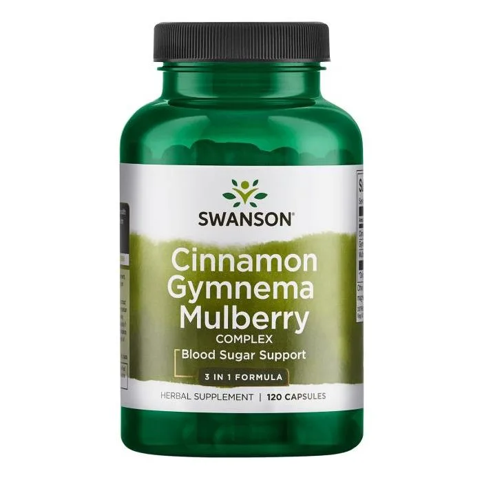 KAPSLID KANEELI, GURMARI JA VALGE MOORUSPUU KOMPLEKS  (CINNAMON GYMNEMA MULBERRY) N120 - SWANSON