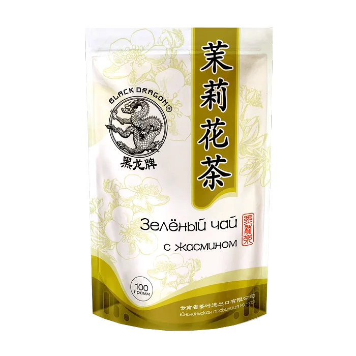 Must Draakon 100gr roheline tee jasmiiniga( зелёный чай с джасмином)