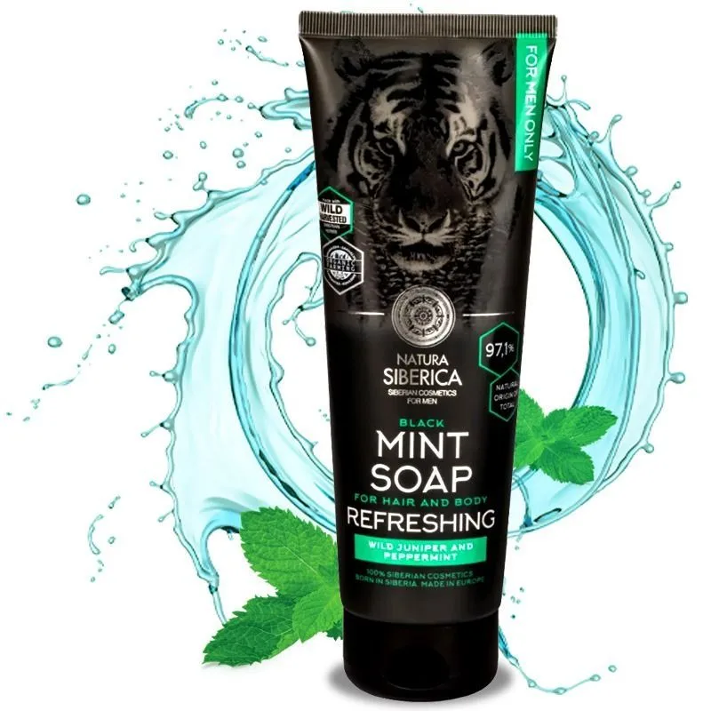 Must piparmündine juuste ja keha seep 'Men Värskendav' 200 ml - Natura Siberica