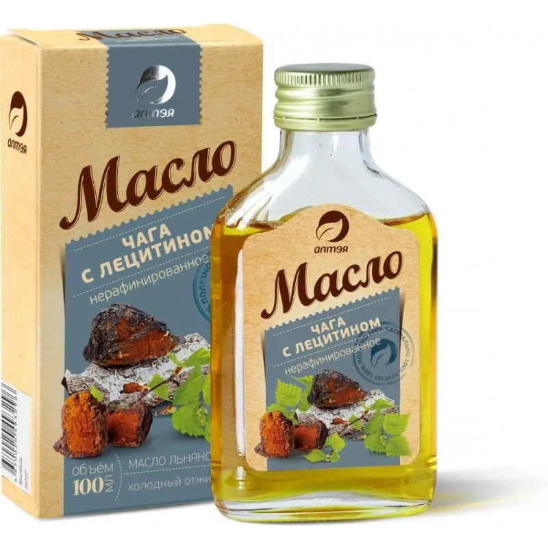 "Alteja" Linaseemneõli "Chaga letsitiiniga" rafineerimata, 100 ml 