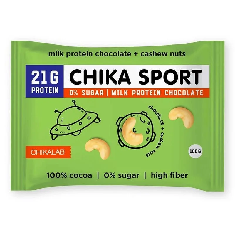CHIKASPORT "CHIKALAB" Piimavalge šokolaadiproteiin kašupähklitega, 100 g