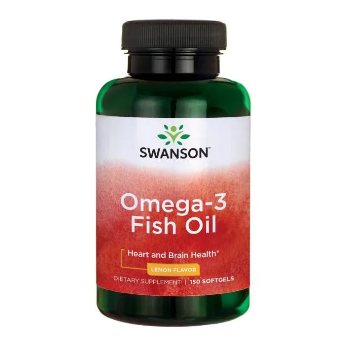 Omega-3 žuvų taukai, Omega-3 žuvų taukai, citrinos skonis, 150 minkštųjų gelių - Swanson