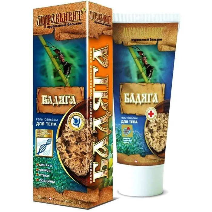 Muravivit Badyaga kūno gelis-balzamas 70 g - Shuster