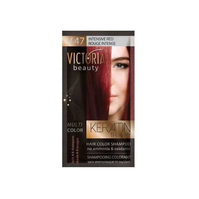 Plaukų dažų šampūnas, atspalvis „Intensyviai raudona“ V47, 40 ml - Victoria Beauty