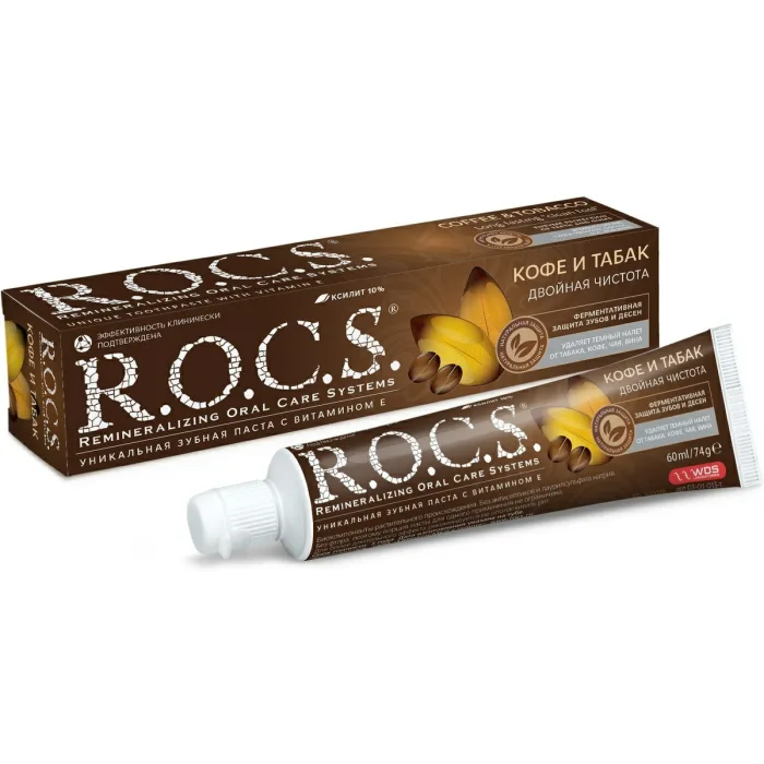 R.O.C.S. dantų pasta Kava ir tabakas 60 ml
