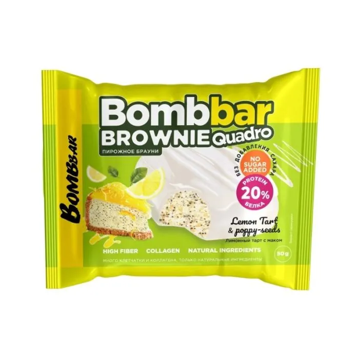 "BOMBBAR" BROWNIE Quadro Lemon tart & poppy seeds 50 g