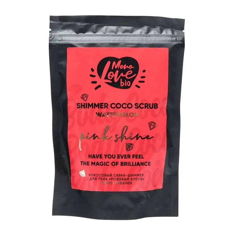 MONO LOVE BIO KOOKOSE KEHAKOORIJA-SHIMMER ROOSA SÄRA ARBUUSI JA SKVANEENIGA 150G - Gridem