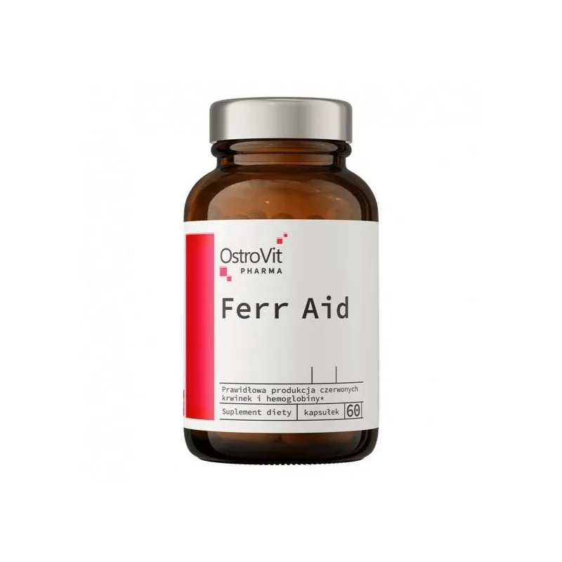 Pārtikas piedeva DZELZS+B12+B6+VITAMĪNS C+FOLIJA, KAPSULAS 60 gab. OstroVit