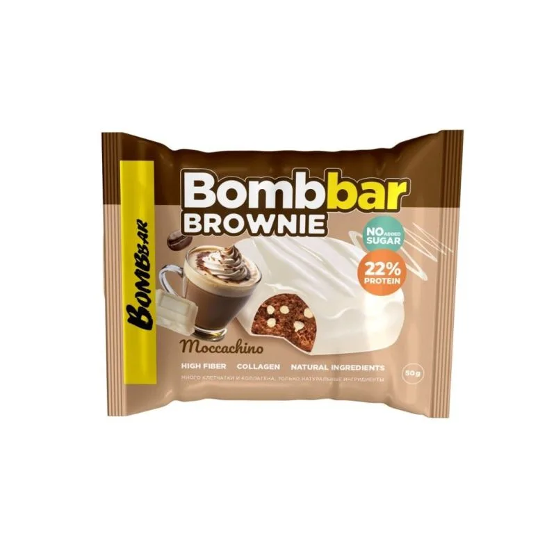 Proteīna batoniņš (cepums) "BROWNIE moccachino" 50 g - Bombbar