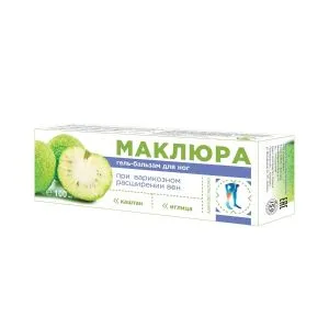 Kāju gēlbalsams “Maklūra” varikozu vēnu gadījumā