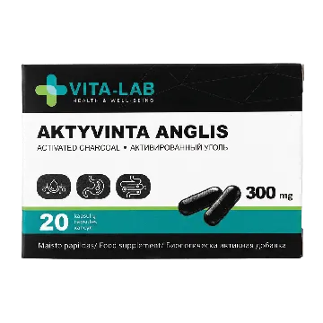 "VITA-LAB" Aktiivsüsi 300 mg kapslid, N20