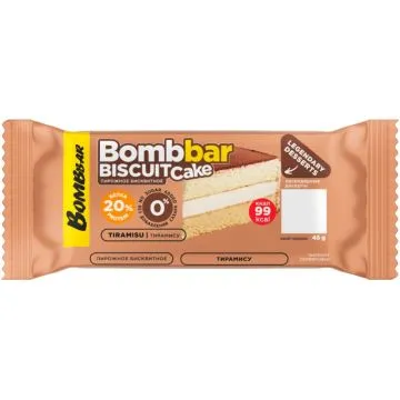 BOMBBAR Пирожное протеиновое неглазированное с начинкой со вкусом "Тирамису" 45г