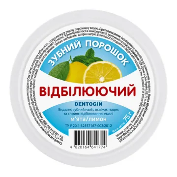 "DENTOGIN" Hambapulber VALGENDAV münt ja sidrun, 75 g