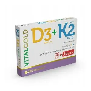 VITAL GOLD D3+K2 TABLETĖS N40-ALG PHARMA-ALG PHARMA