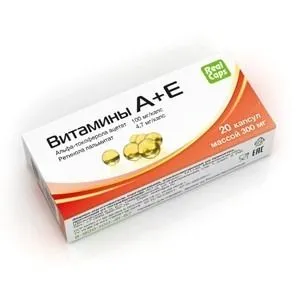 A + E-vitaminų kapsulės 300mg N20 - Real Caps