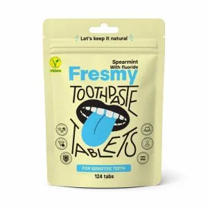 Dantų pastos tabletės su fluoru ir mėta, N124 - Fresmy
