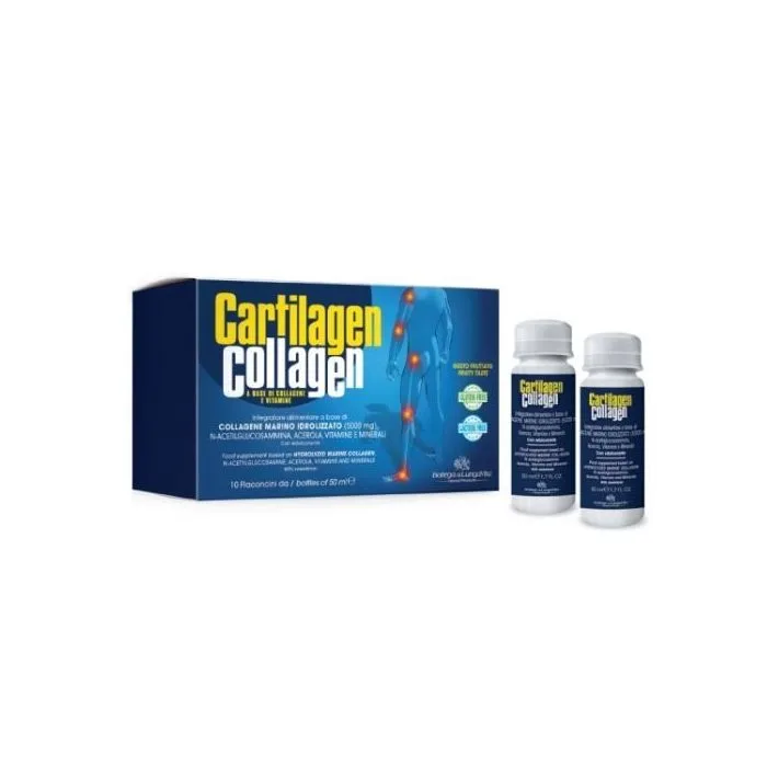 "Bottega Di LungaVita Cartilagen Collagen" liigeste ja luude terviseks, 10 pudelit, igaüks 50 ml.