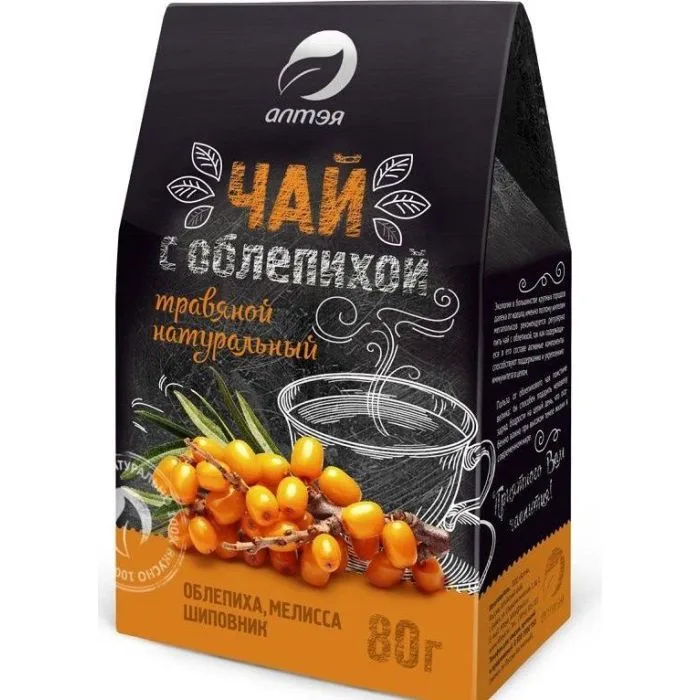 Dabīgā tēja ar smiltsērkšķiem, melisu un mežrozītēm, 80 g – ALTEJA