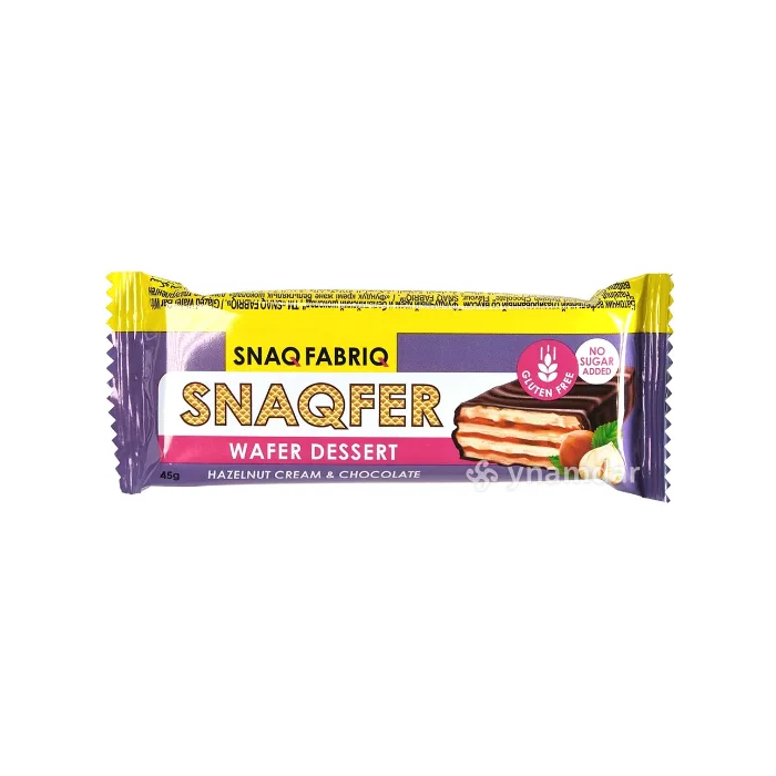 Glazēts vafeļu batoniņš "Lazdu riekstu krēms un šokolāde" SNAQ FABRIQ, 45 g - Bombbar