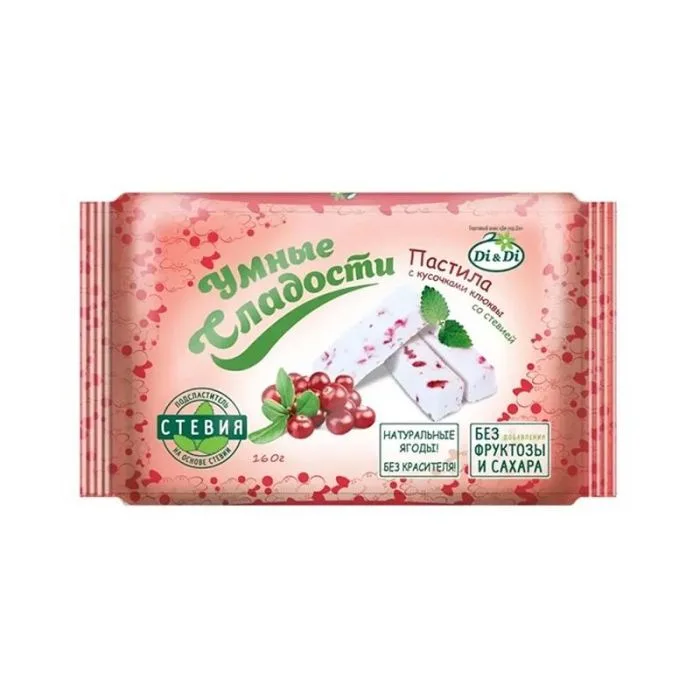 "Targad maiustused" Pastill jõhvikatükkidega, steviaga, 160 g
