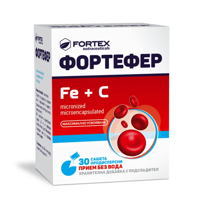 Fortefer Fe + C-vitamīna pulveris N30 - FORTEX