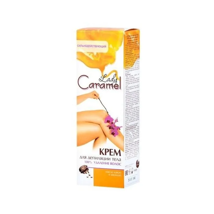Lady Caramel ķermeņa depilācijas krēms ar arganu, kakao un avokado eļļu 100 ml