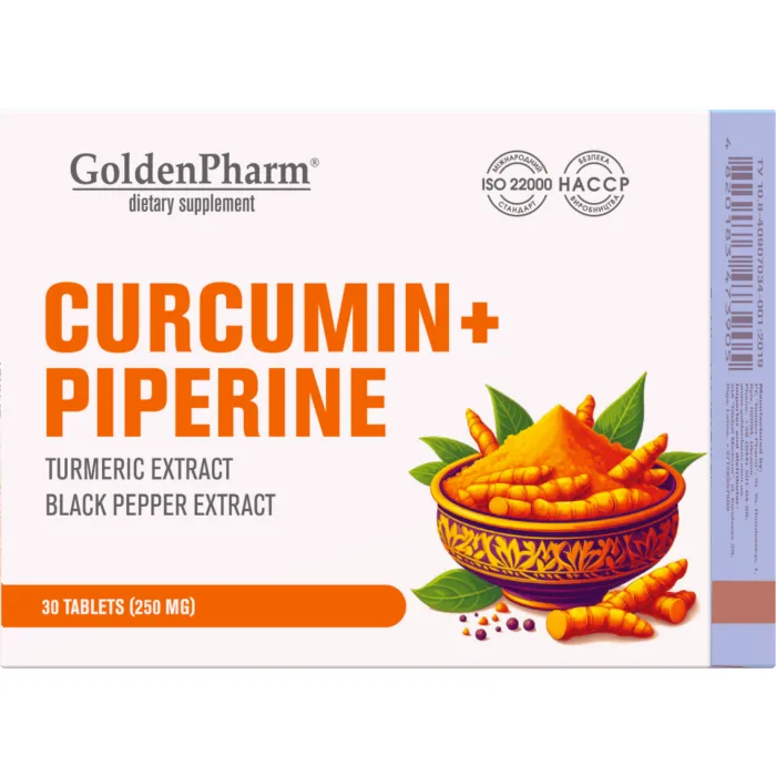 "GOLDEN PHARM" Kurkumiin ja piperiin tabletid, N30 