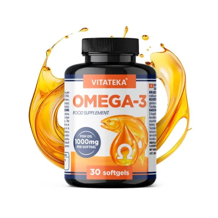 Omega-3 zivju eļļa 1000 mg, 30 mīkstās kapsulas - VITATEKA