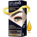 Стойкая крем-краска для бровей и ресниц ЧЕРНАЯ 50/30 ML - STUDIO