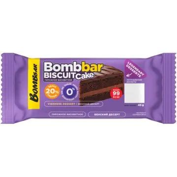 BOMBBAR Пирожное протеиновое неглазированное с начинкой со вкусом "Венский десерт" 45г