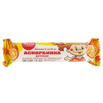 "FARMGRUPP" Askorbiinhape apelsiniga lastele tabletid N10