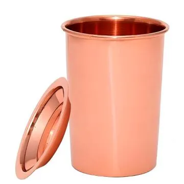 "SATTVA" Copper glass with lid Plain