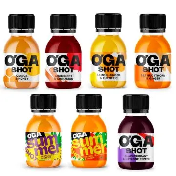 Vitamiinishottien setti inkiväärillä, tyrnillä ja karpalolla, 7 makua, 7 × 60 ml - OGA