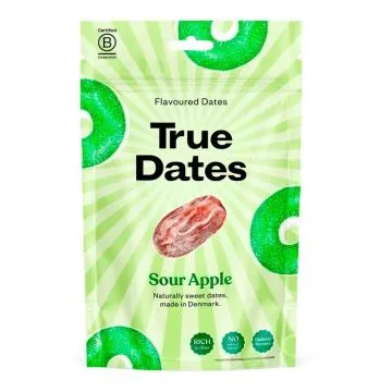 "TRUE DATES" Hapu õuna maitsega kivideta datlid, 100 g
