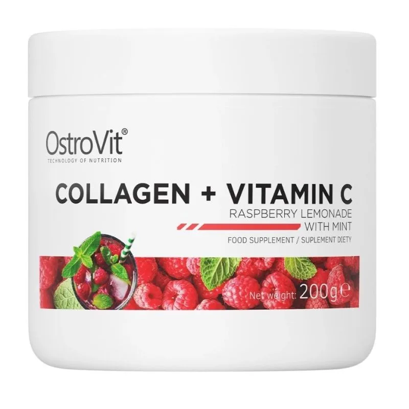 Kollageen + Vitamiin C (veisekollageen), Vaarikalimonaad mündiga "OstroVit", 200 g